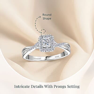 Luxuriant Lab Grown Diamond G-H SI 0.25 ctw Art Deco Echo Ring in Rhodium Over Sterling Silver (Size 10.0)