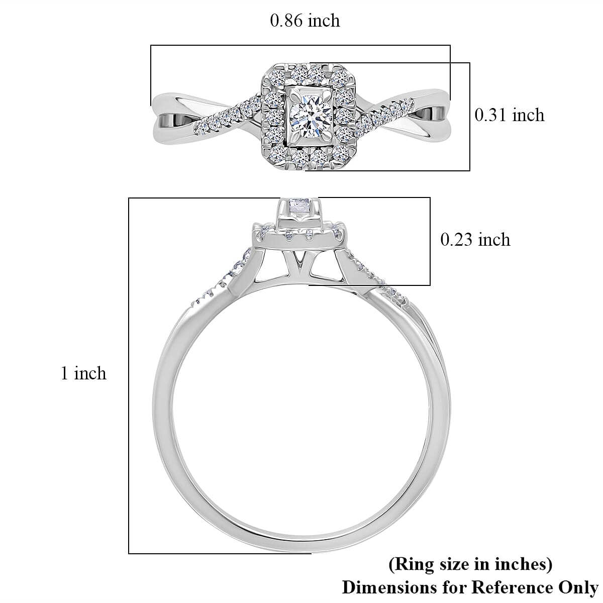 Luxuriant Lab Grown Diamond G-H SI 0.25 ctw Art Deco Echo Ring in Rhodium Over Sterling Silver (Size 6.0) image number 4