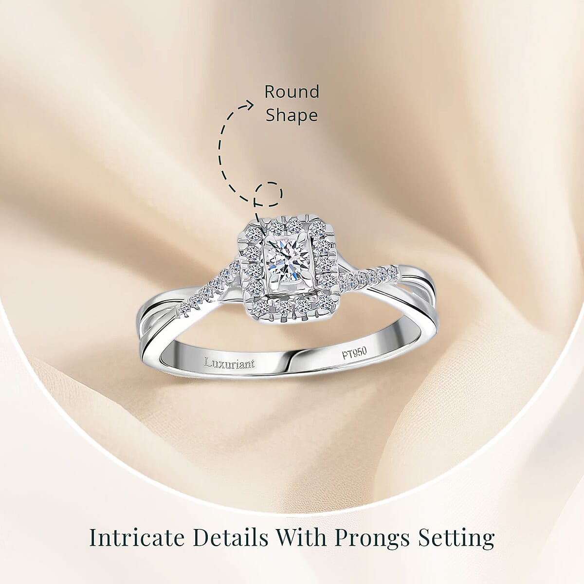 Luxuriant Lab Grown Diamond G-H SI 0.25 ctw Art Deco Echo Ring in Rhodium Over Sterling Silver (Size 7.0) image number 4