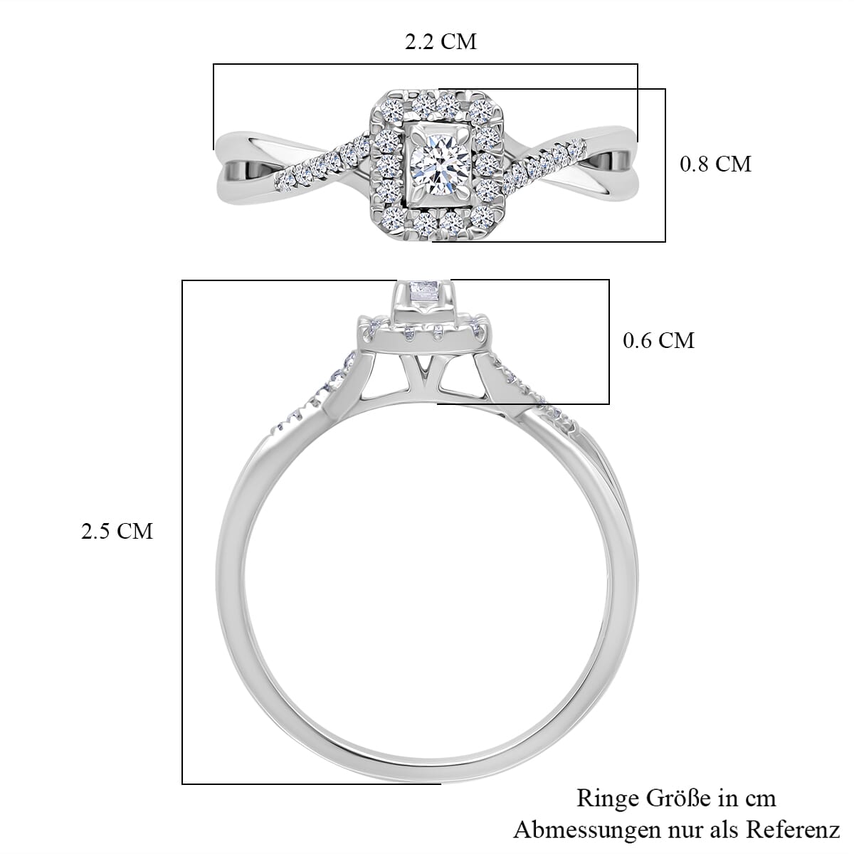 Luxuriant Lab Grown Diamond G-H SI 0.25 ctw Art Deco Echo Ring in Rhodium Over Sterling Silver (Size 8.0) image number 4