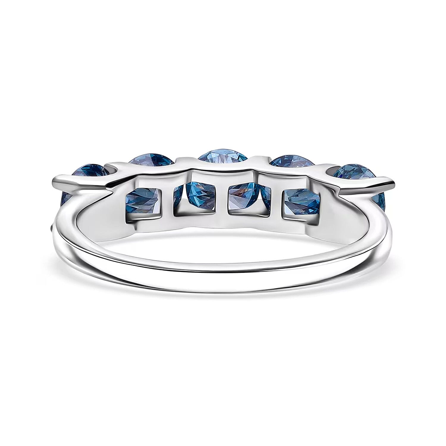 Luxuriant Lab Grown Blue Diamond (IR) SI 2.00 ctw Ring in Rhodium Over Sterling Silver (Size 10.0)