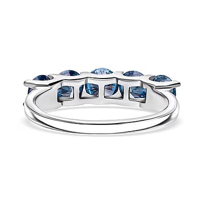 Luxuriant Lab Grown Blue Diamond (IR) SI 2.00 ctw Ring in Rhodium Over Sterling Silver (Size 10.0)