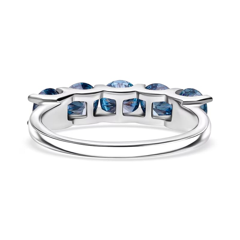 Luxuriant Lab Grown Blue Diamond (IR) SI 2.00 ctw Ring in Rhodium Over Sterling Silver (Size 10.0)