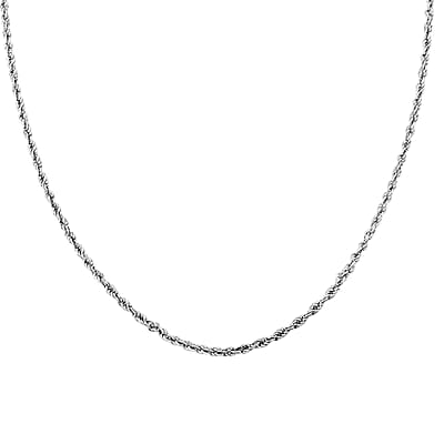 10K White Gold 1.5mm Rope Chain Necklace 1.3 Grams 18 Inches