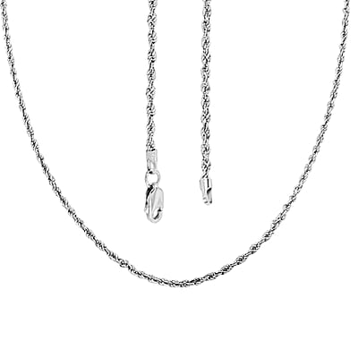 10K White Gold 1.5mm Rope Chain Necklace 1.3 Grams 18 Inches