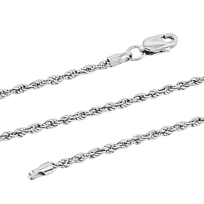 10K White Gold 1.5mm Rope Chain Necklace 1.3 Grams 18 Inches
