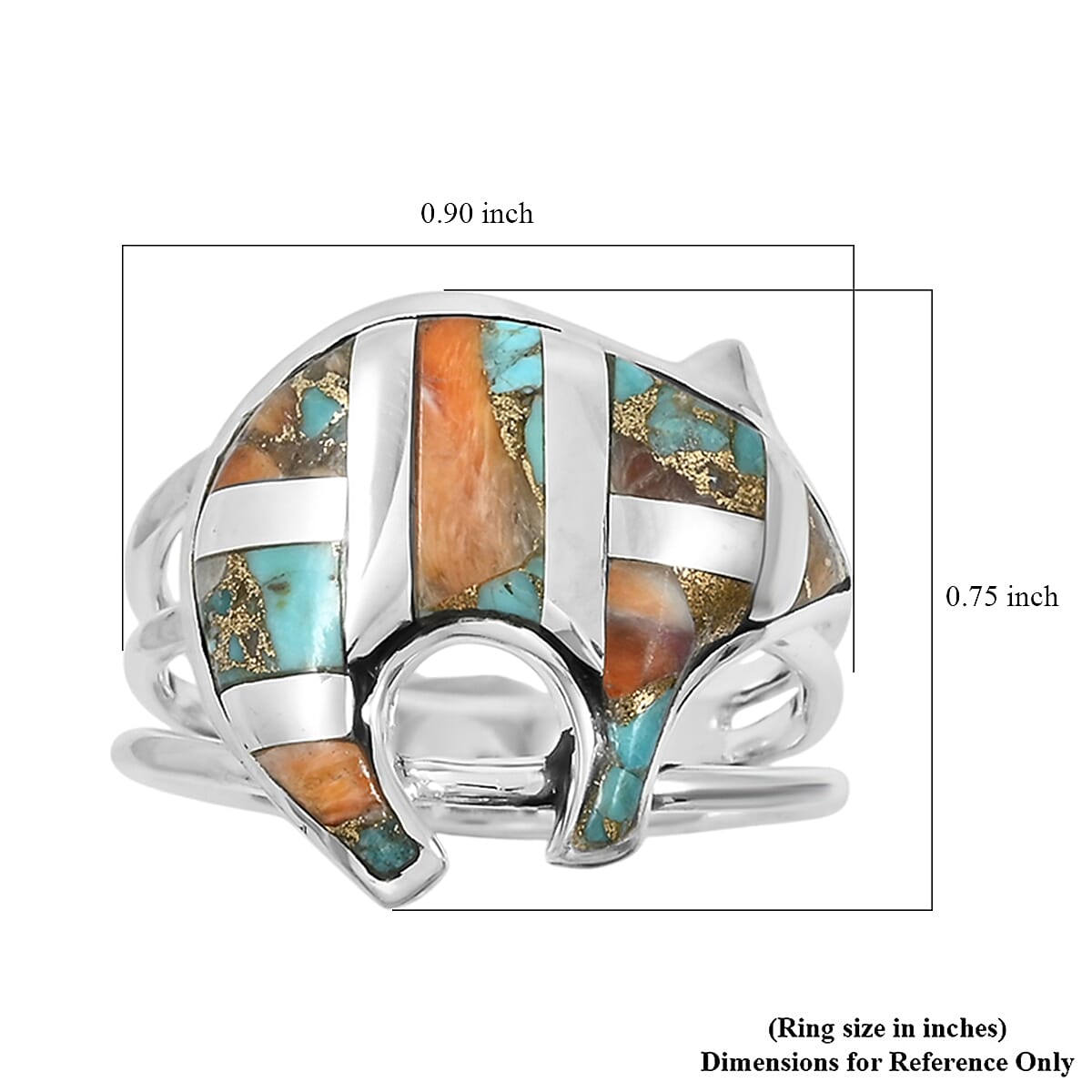 Santa Fe Style Multi Gemstone 6.50 ctw Ring in Sterling Silver (Size 7.0)