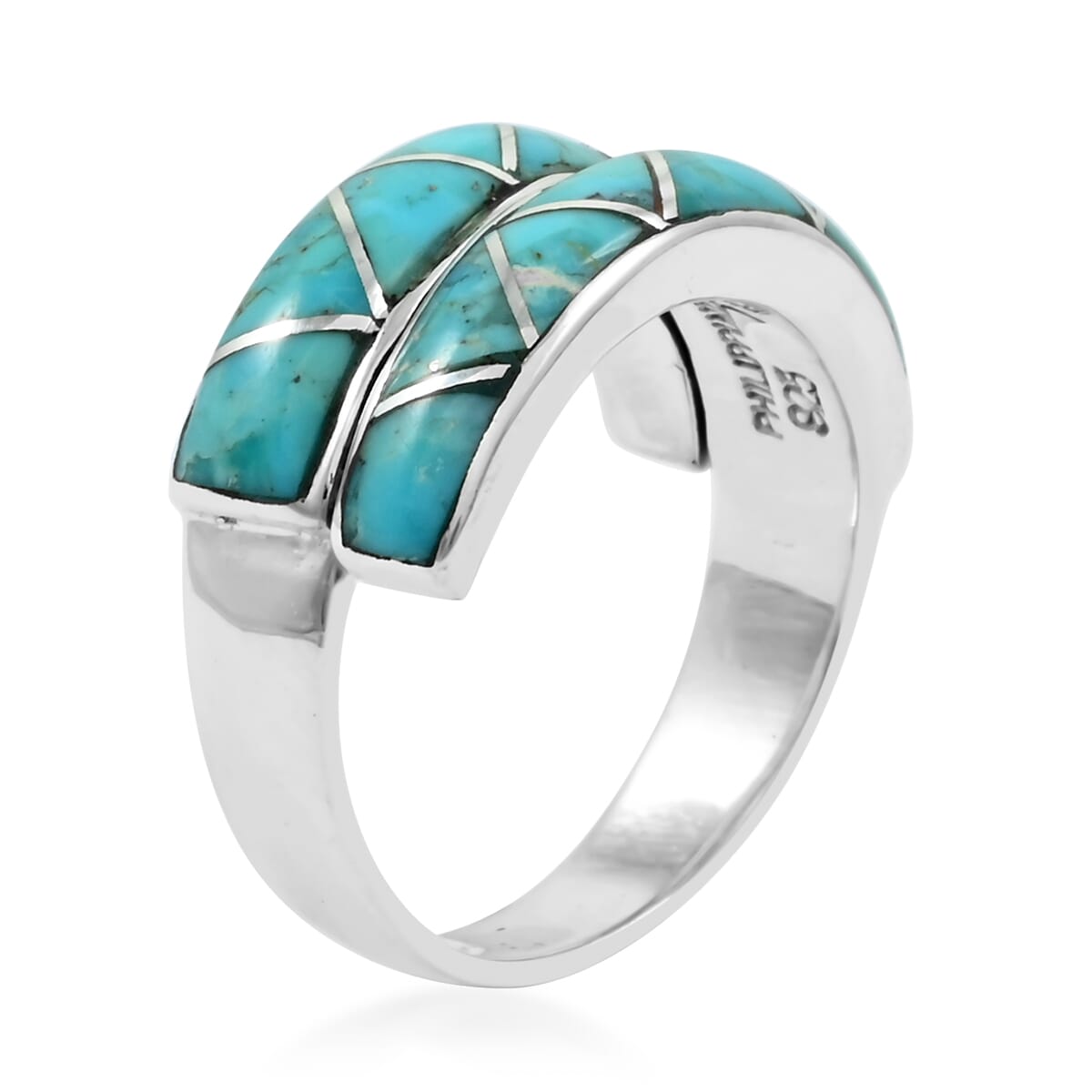 Santa Fe Style Kingman Turquoise 8.50 ctw Ring in Sterling Silver (Size 11.0) image number 3