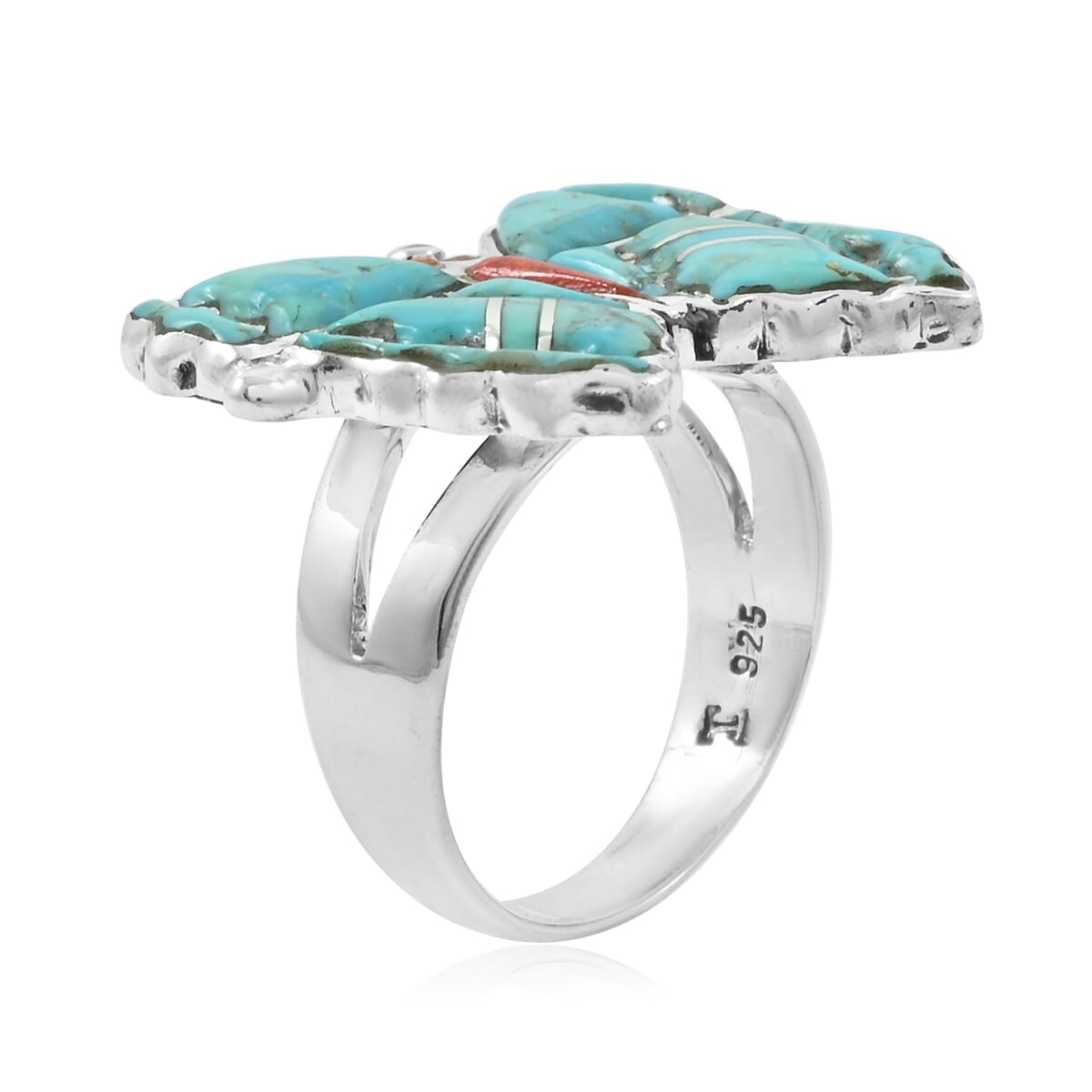 Santa Fe Style Kingman Turquoise 7.00 ctw Ring in Sterling Silver (Size 10.0) image number 3