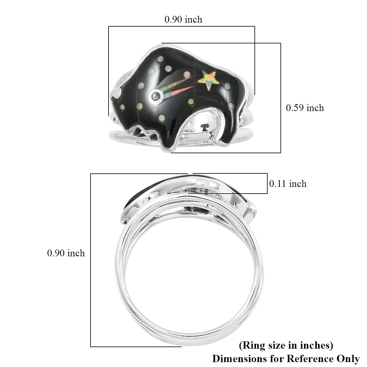 Santa Fe Style Black Onyx 7.00 ctw Dots Ring in Sterling Silver (Size 10.0)