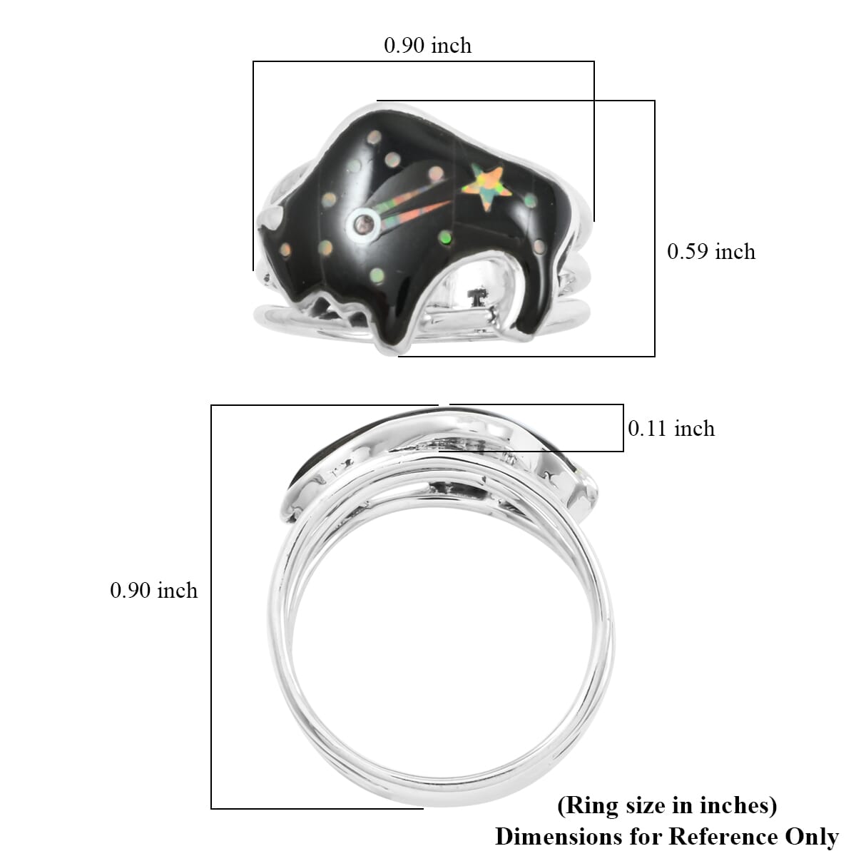 Santa Fe Style Black Onyx 7.00 ctw Dots Ring in Sterling Silver (Size 10.0) image number 4