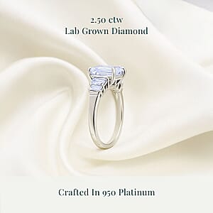 IGI Certified Luxuriant Lab Grown Diamond E-F VS 2.50 ctw Art Deco Ring in 950 Platinum (Size 10.0) 4.25 Grams
