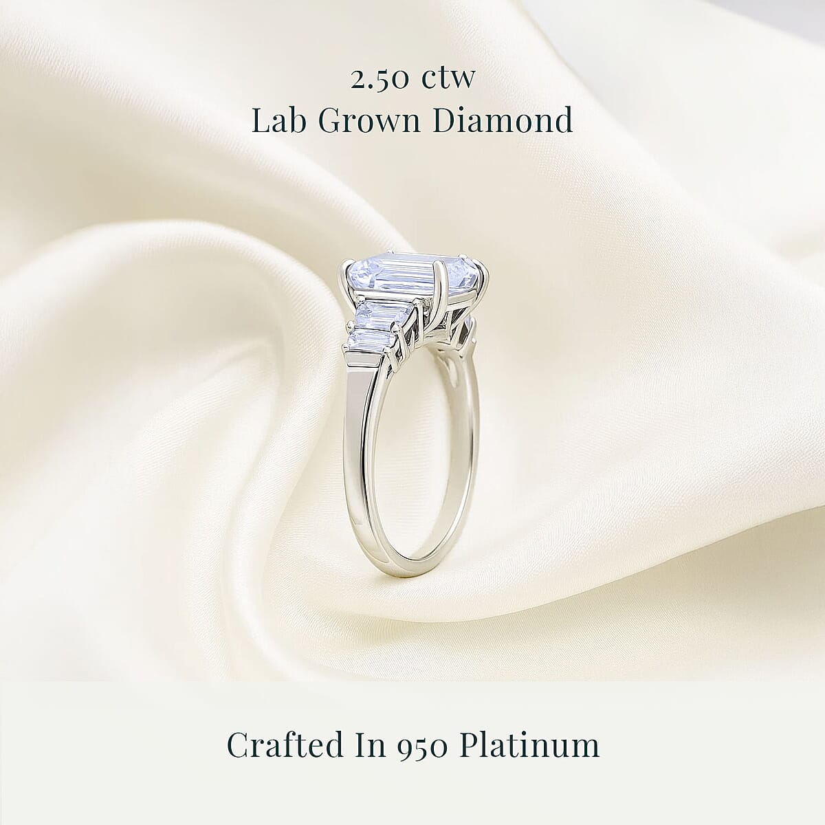 IGI Certified Luxuriant Lab Grown Diamond E-F VS 2.50 ctw Art Deco Ring in 950 Platinum (Size 6.5) 4.25 Grams image number 2