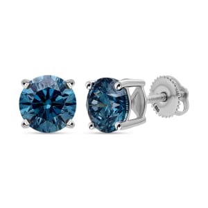 Luxuriant Lab Grown Blue Diamond VS 4.00 ctw Stud Earrings in 950 Platinum