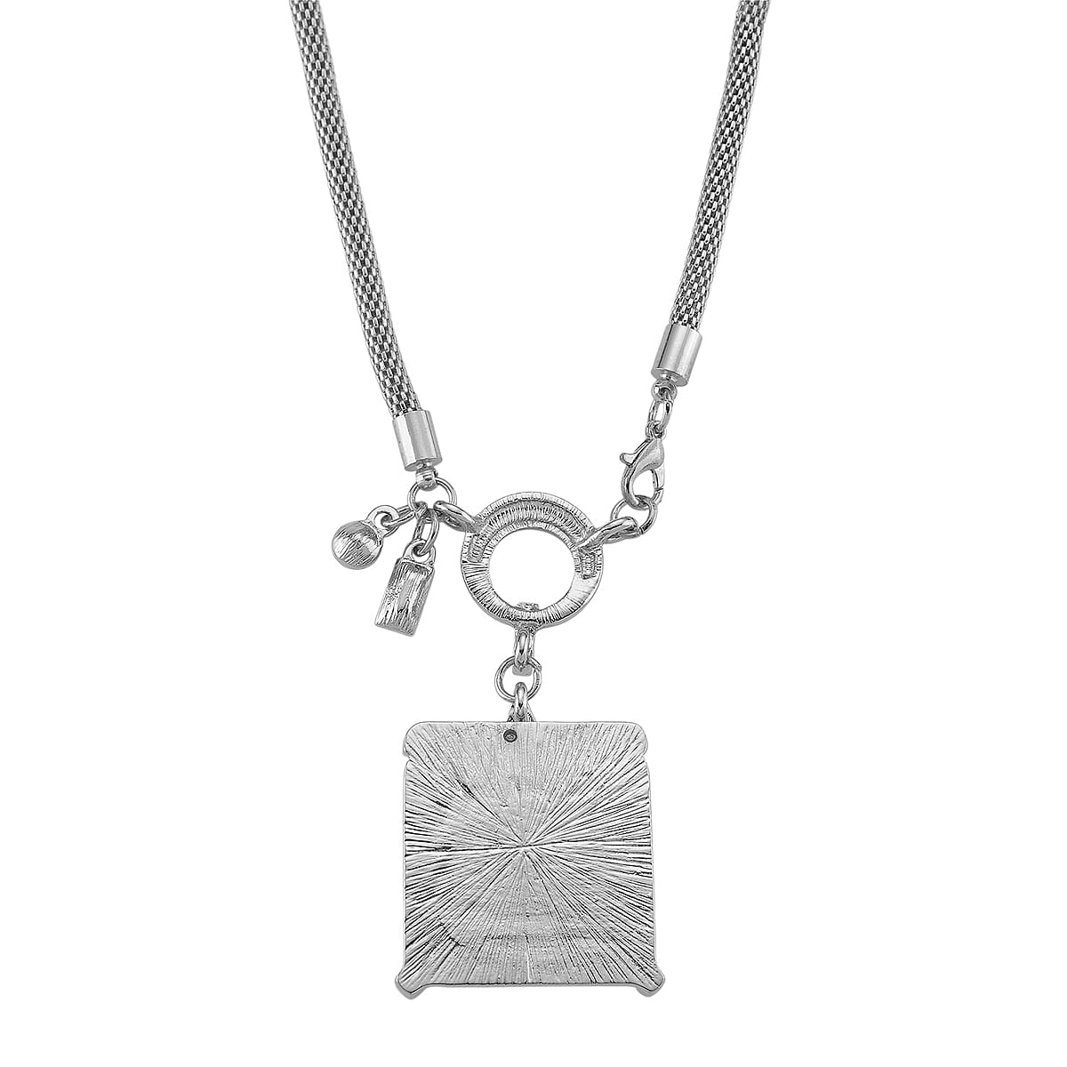 Lapis Lazuli 90.00 ctw and Austrian Crystal Necklace in Silvertone 25.50 Inches image number 4