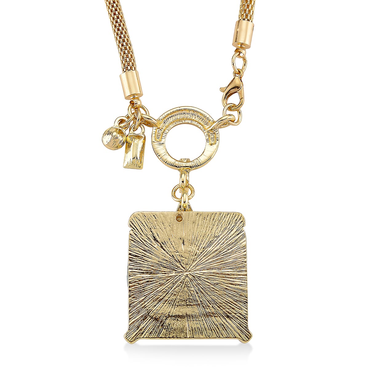 Amazonite 90.00 ctw and Austrian Crystal Necklace in Goldtone 25.50 Inches image number 4