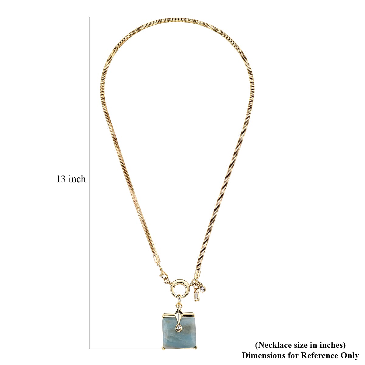 Amazonite 90.00 ctw and Austrian Crystal Necklace in Goldtone 25.50 Inches image number 5