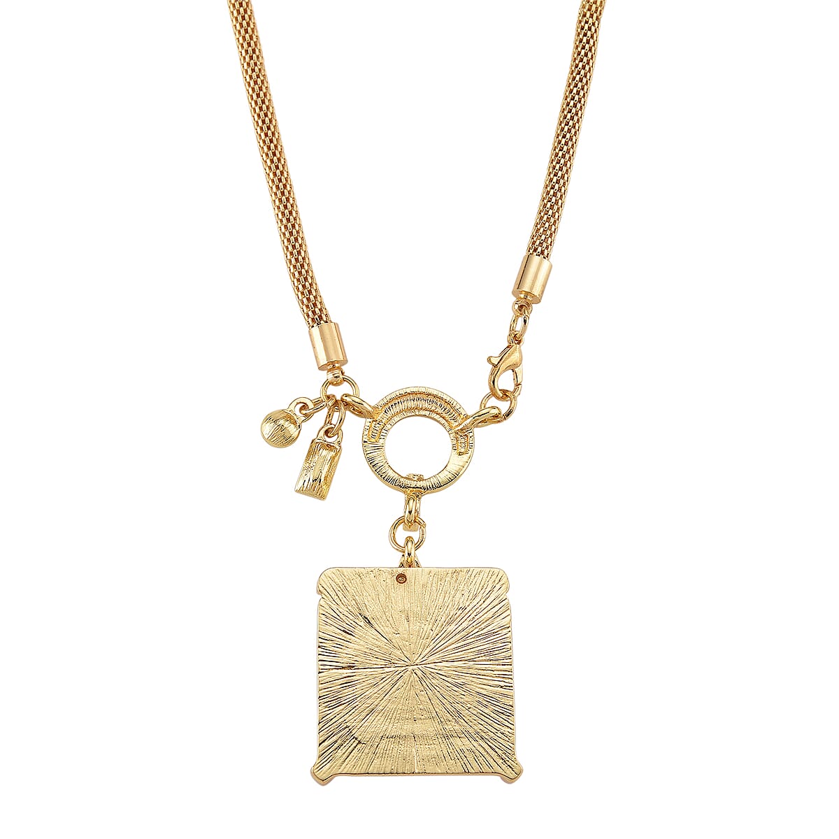Galilea Rose Quartz 90.00 ctw and Austrian Crystal Necklace in Goldtone 25.50 Inches image number 4