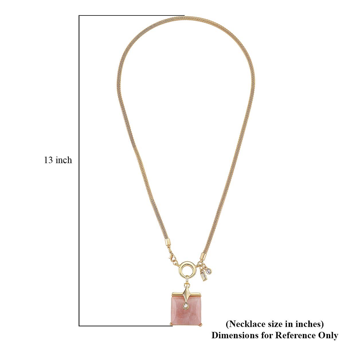 Galilea Rose Quartz 90.00 ctw and Austrian Crystal Necklace in Goldtone 25.50 Inches image number 5
