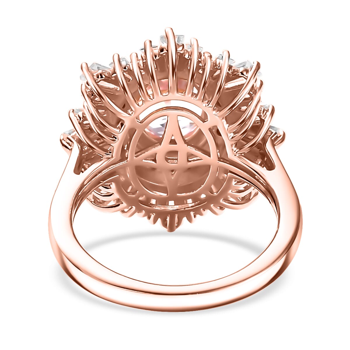 D'Joy Premium Martha Rocha Kunzite and Moissanite 4.20 ctw Celestial Bloom Ring in 18K Vermeil Rose Gold Over Sterling Silver (Size 10.0) image number 4