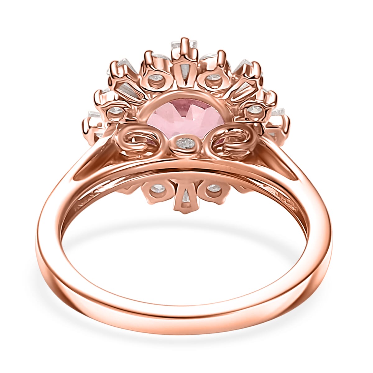 D'Joy Premium Martha Rocha Kunzite and Moissanite 3.90 ctw Rose Bloom Ring in 18K Vermeil Rose Gold Over Sterling Silver (Size 9.0) image number 4
