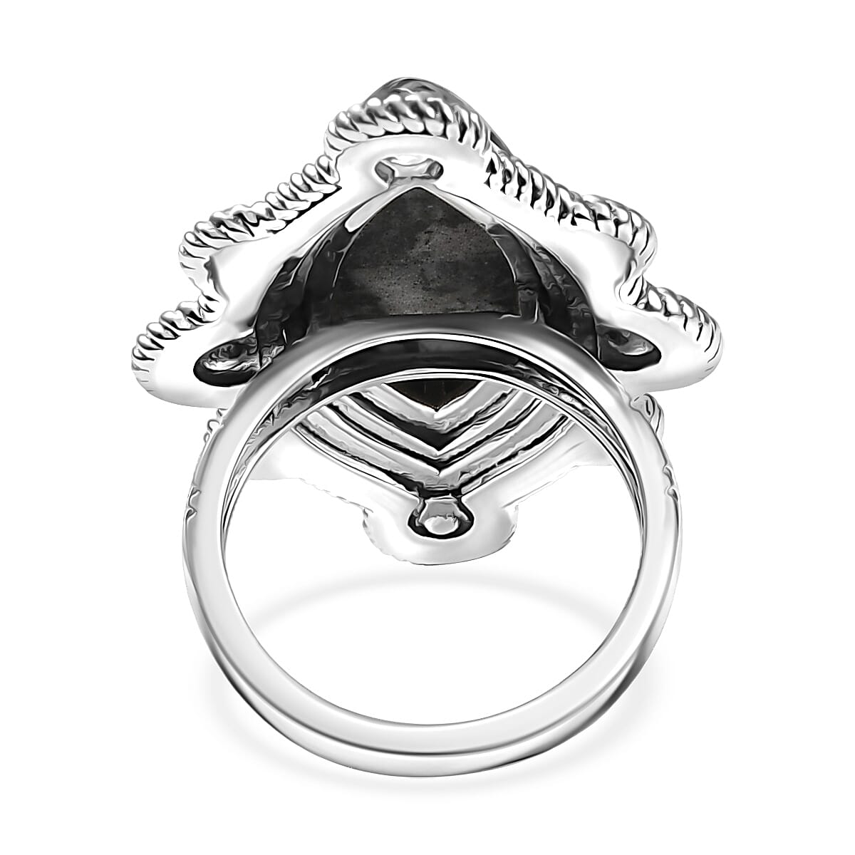 D'Joy Artisan Crafted White Buffalo 8.25 ctw Spirit Shield Ring in Sterling Silver (Size 10.0) 