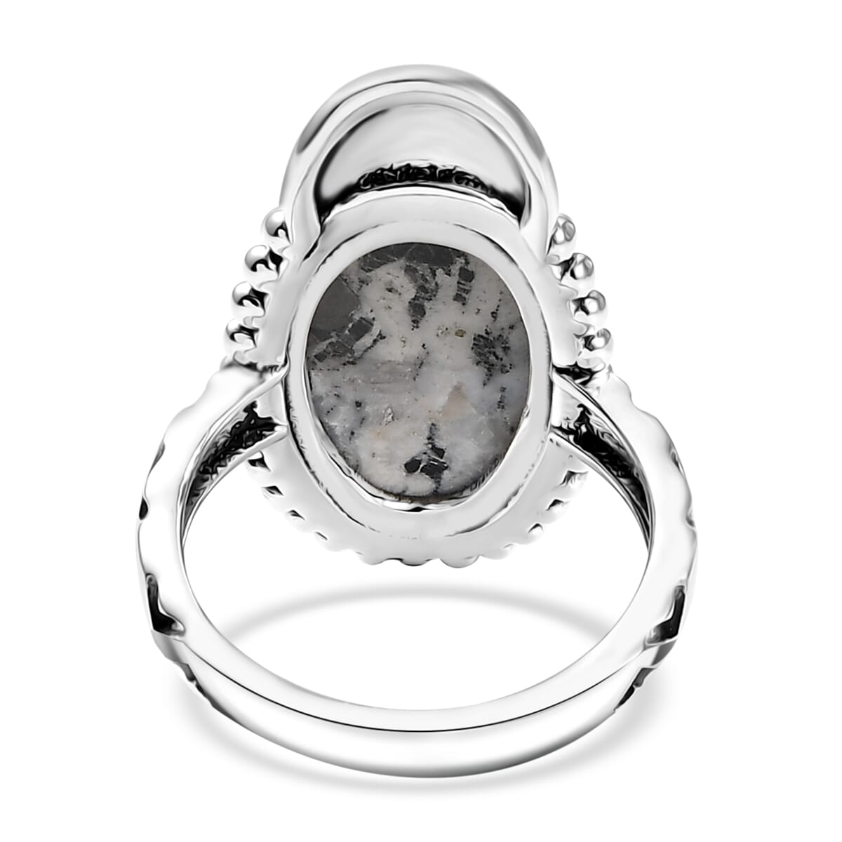 D'Joy Artisan Crafted White Buffalo 6.70 ctw Ring in Sterling Silver (Size 10.0)  image number 4