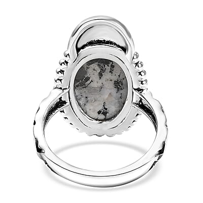 D'Joy Artisan Crafted White Buffalo 6.70 ctw Ring in Sterling Silver (Size 10.0) 