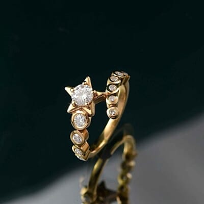 D'Joy Moissanite 0.79 ctw Ring in 14K YG Plated Sterling Silver (Size 9)
