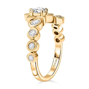 D'Joy Moissanite 0.79 ctw Ring in 14K YG Plated Sterling Silver (Size 9)