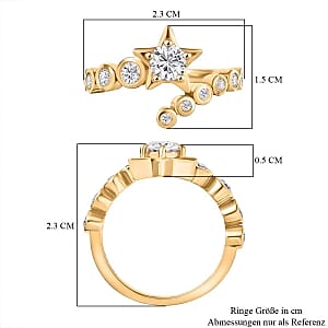 D'Joy Moissanite 0.79 ctw Ring in 14K YG Plated Sterling Silver (Size 9)