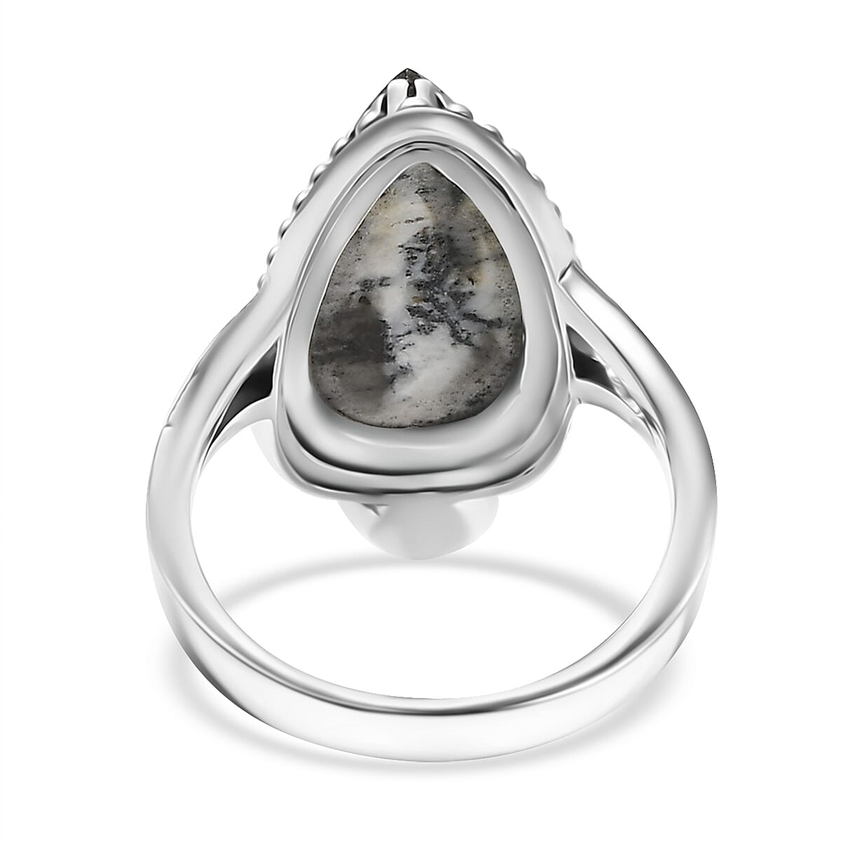 D'Joy Artisan Crafted White Buffalo 6.00 ctw Ring in Sterling Silver (Size 6.0)  image number 4
