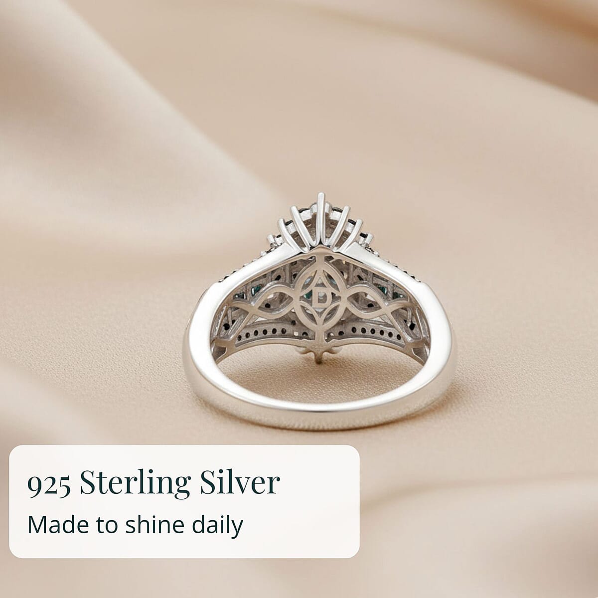 D'Joy Blue Diamond 1.00 ctw Starry Night Ring in Rhodium Over Sterling Silver (Size 8.0) image number 2