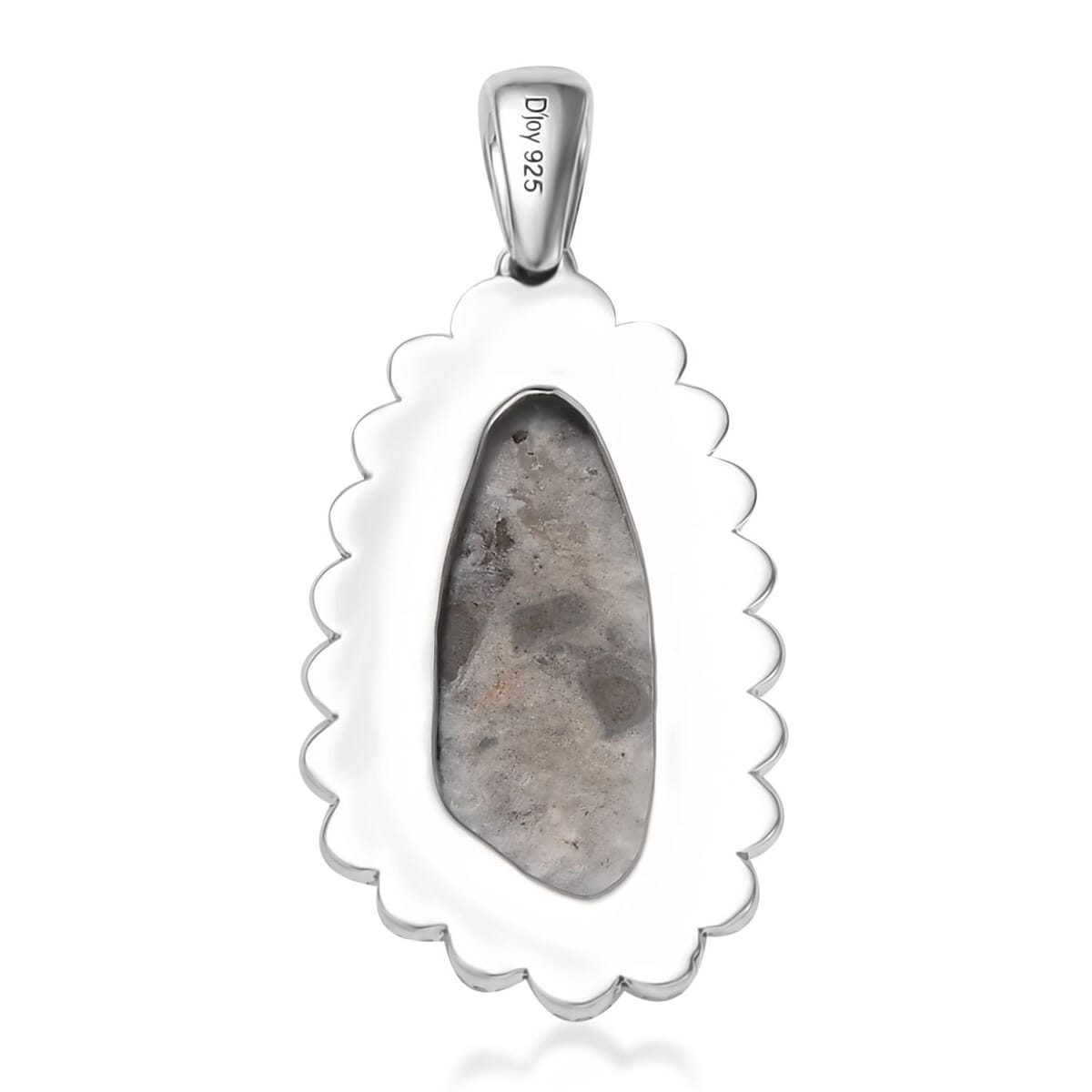 D'Joy Artisan Crafted White Buffalo 6.20 ctw Pendant without Chain in Sterling Silver image number 4