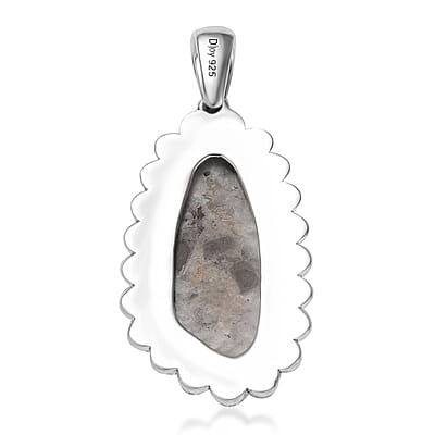 D'Joy Artisan Crafted White Buffalo 6.20 ctw Pendant without Chain in Sterling Silver
