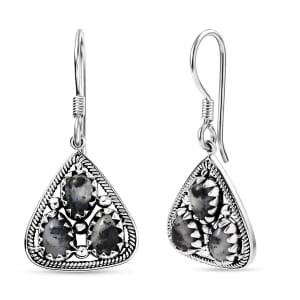 D'Joy Artisan Crafted White Buffalo 2.60 ctw Southwest Earrings in Sterling Silver