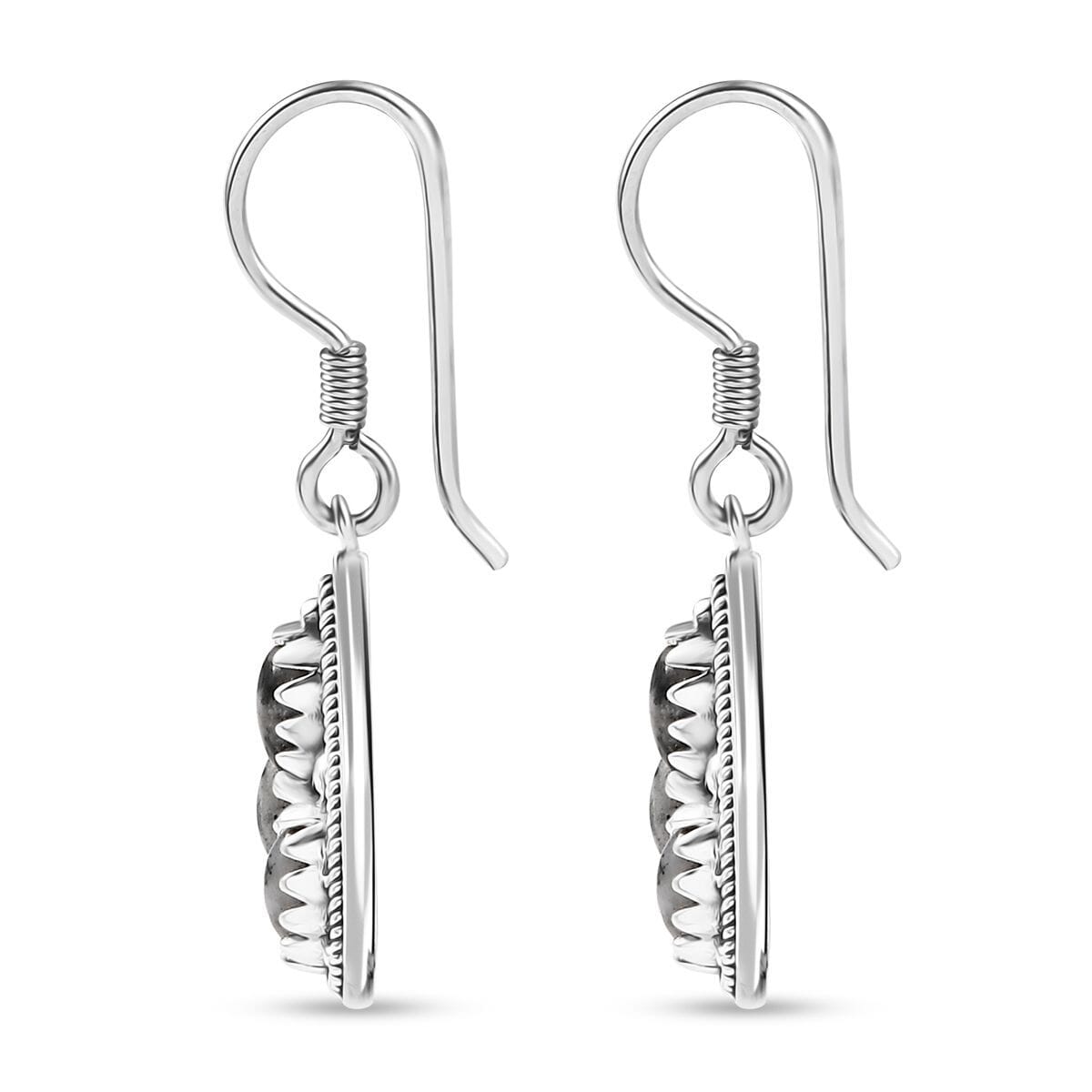 D'Joy Artisan Crafted White Buffalo 2.60 ctw Southwest Earrings in Sterling Silver image number 4