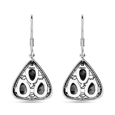 D'Joy Artisan Crafted White Buffalo 2.60 ctw Southwest Earrings in Sterling Silver