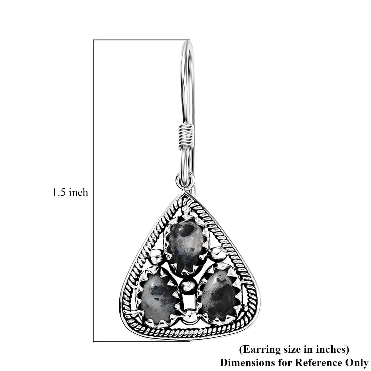 D'Joy Artisan Crafted White Buffalo 2.60 ctw Southwest Earrings in Sterling Silver image number 6