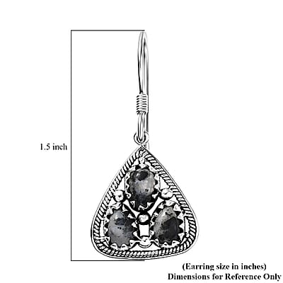D'Joy Artisan Crafted White Buffalo 2.60 ctw Southwest Earrings in Sterling Silver