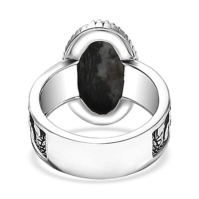 D'Joy Artisan Crafted White Buffalo 5.85 ctw Cactus Spirit Ring in Sterling Silver (Size 10.0)
