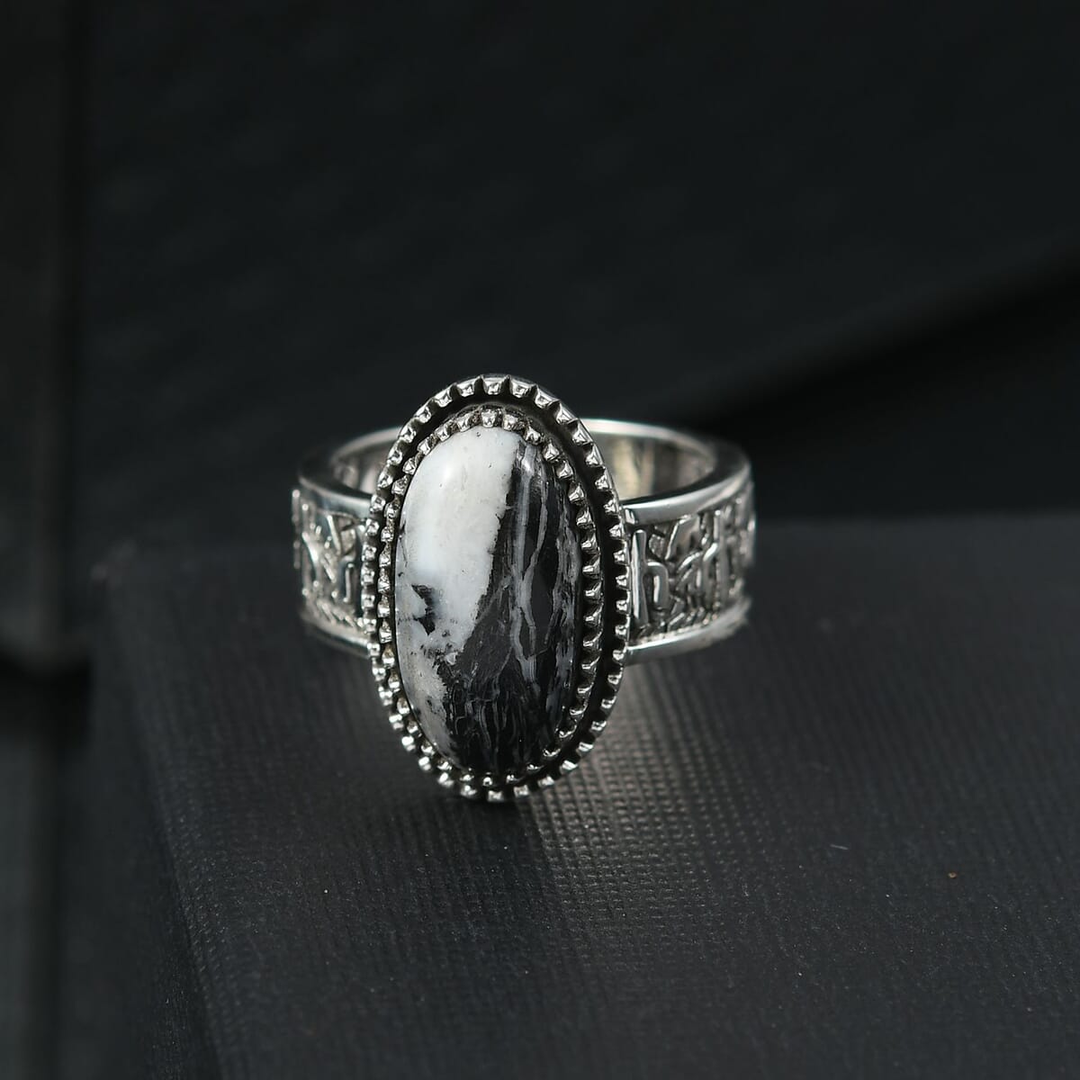 D'Joy Artisan Crafted White Buffalo 5.85 ctw Cactus Spirit Ring in Sterling Silver (Size 7.0) image number 1