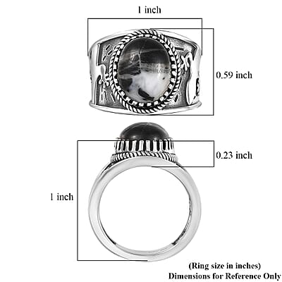 D'Joy Artisan Crafted White Buffalo 5.00 ctw Spirit of the Sands Ring in Sterling Silver (Size 10.0)