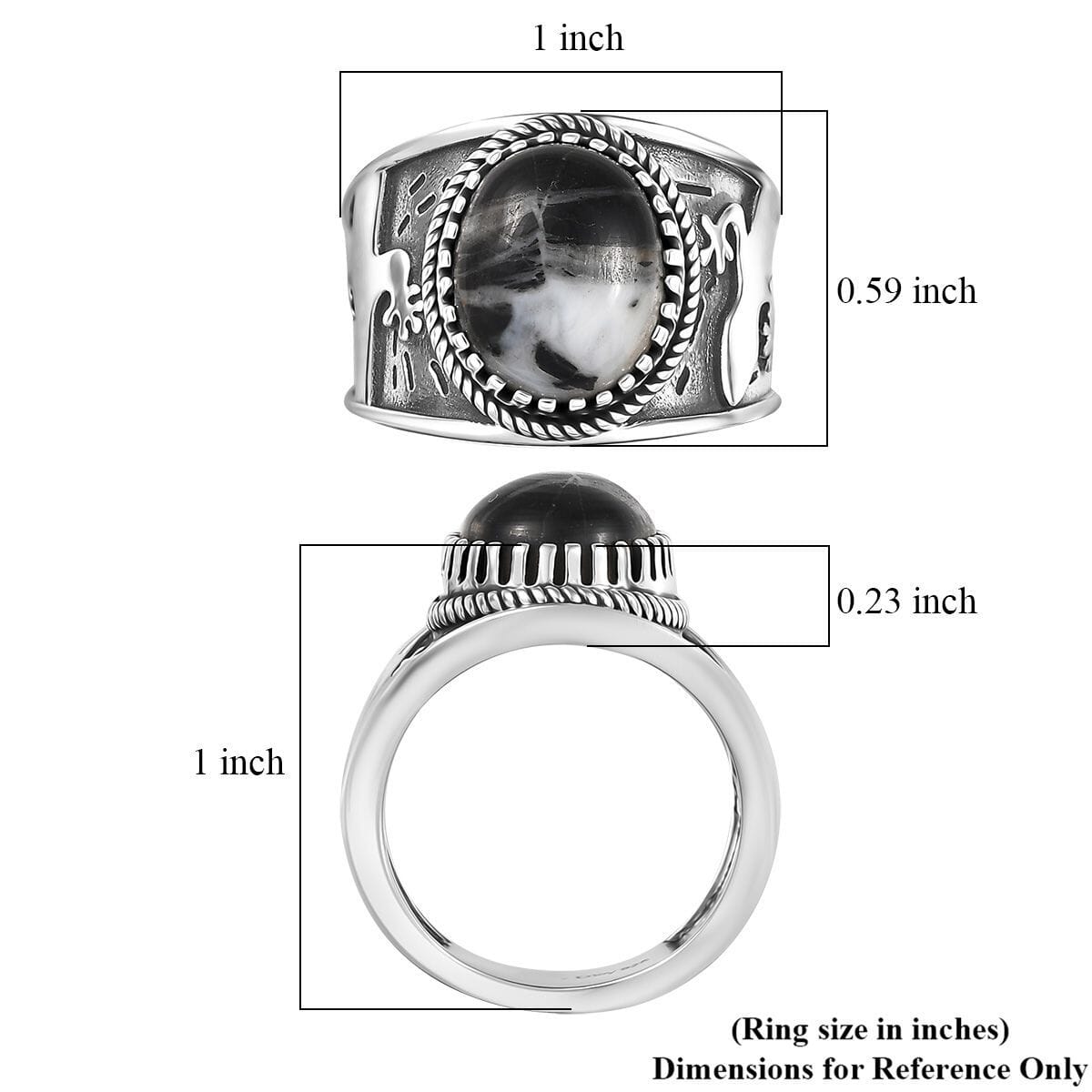 D’Joy Artisan Crafted White Buffalo 5.00 ctw Spirit of the Sands Ring in Sterling Silver (Size 7.0) image number 5