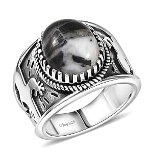 D'Joy Artisan Crafted White Buffalo 6.00 ctw Spirit of the Sands Ring in Sterling Silver (Size 8.0) 