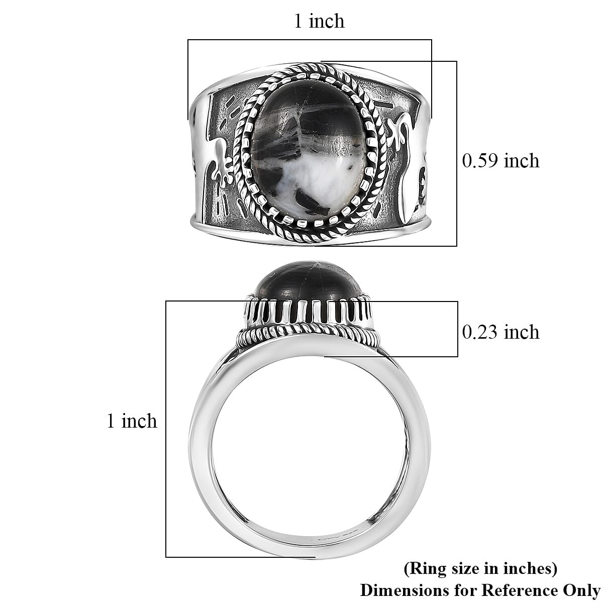 D'Joy Artisan Crafted White Buffalo 6.00 ctw Spirit of the Sands Ring in Sterling Silver (Size 9.0)  image number 5