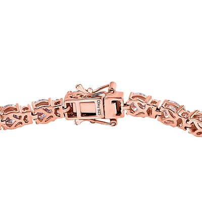 D’Joy Moissanite 12.80 ctw Bracelet in 18K Vermeil Rose Gold Over Sterling Silver (7.50 In)