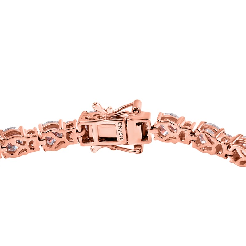 D’Joy Moissanite 12.80 ctw Bracelet in 18K Vermeil Rose Gold Over Sterling Silver (7.50 In)
