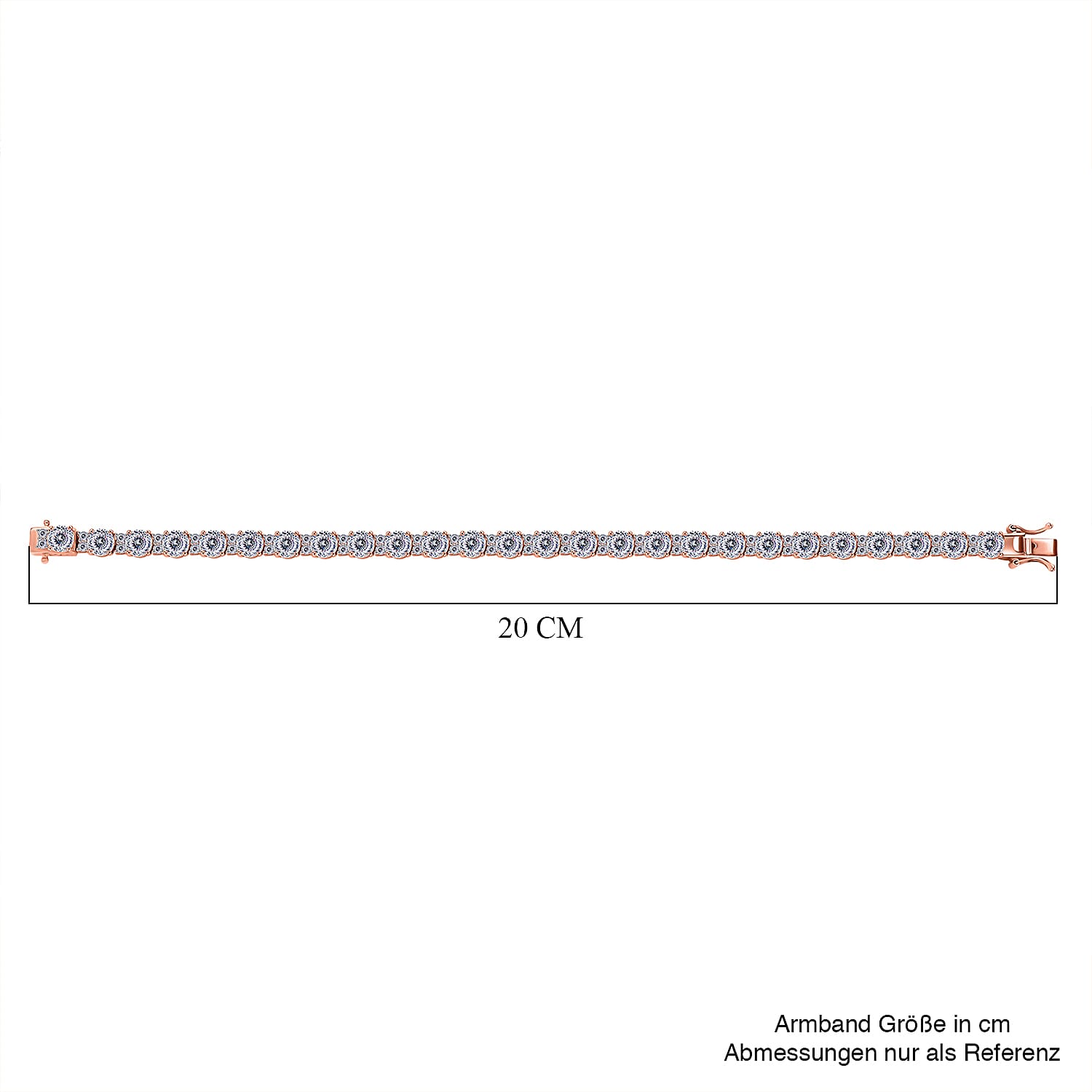 D’Joy Moissanite 12.80 ctw Bracelet in 18K Vermeil Rose Gold Over Sterling Silver (7.50 In)