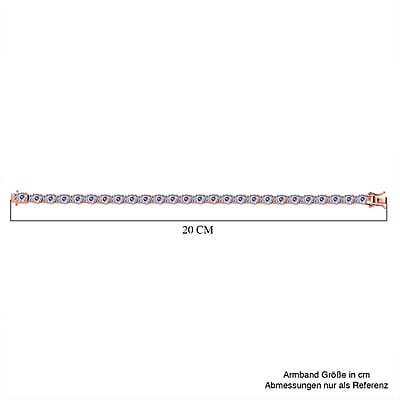 D’Joy Moissanite 12.80 ctw Bracelet in 18K Vermeil Rose Gold Over Sterling Silver (7.50 In)